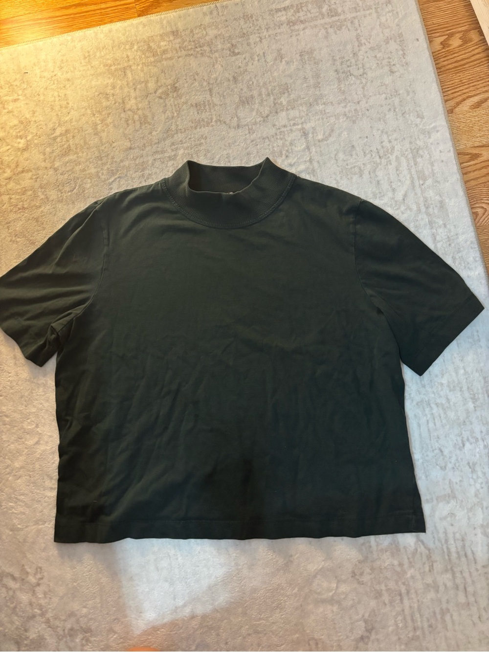 Zara Dark Green Mock Neck Tee